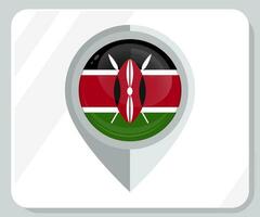 Kenia lucido perno Posizione bandiera icona vettore