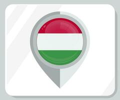 Ungheria lucido perno Posizione bandiera icona vettore