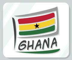 Ghana grafico orgoglio bandiera icona vettore