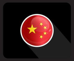 Cina lucido cerchio bandiera icona vettore