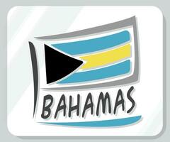 Bahamas grafico orgoglio bandiera icona vettore