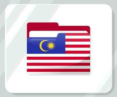 Malaysia lucido cartella bandiera icona vettore