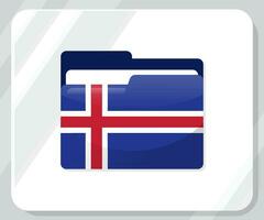 Islanda lucido cartella bandiera icona vettore
