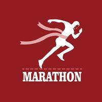 maratona logo silhouette sport vettore