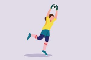 divertente femmina calcio Giocatori concetto. colorato piatto vettore illustrazione isolato.