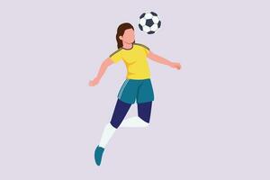 divertente femmina calcio Giocatori concetto. colorato piatto vettore illustrazione isolato.