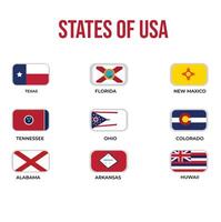 Stati Uniti d'America stato collezione design modello. stati bandiera di unito stati di America vettore