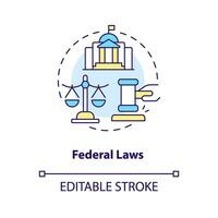 federale legislazione concetto icona. governativo regolamenti. legge e legale problema astratto idea magro linea illustrazione. isolato schema disegno. modificabile ictus vettore