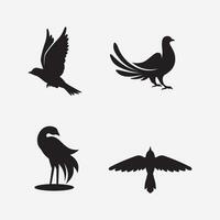 uccelli e ala logo animale vettore icona volare design illustrazione modello grafico