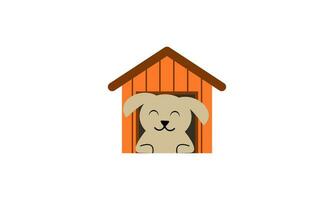 cane cartone animato dentro legna Casa design vettore
