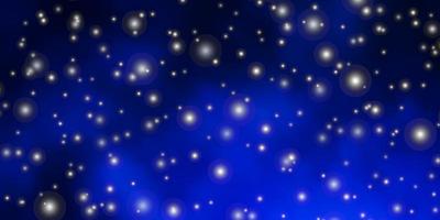 sfondo vettoriale blu scuro con stelle colorate. sfocatura del design decorativo in stile semplice con le stelle. modello per incartare i regali.