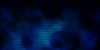 sfondo vettoriale blu scuro con le bolle. illustrazione con set di brillanti sfere astratte colorate. modello per sfondi, tende.