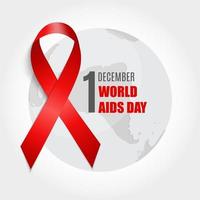 sfondo della giornata mondiale dell'AIDS del 1 dicembre. segno di nastro rosso. illustrazione vettoriale