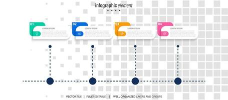 vettore infografica sequenza temporale design modello con linea scatole etichetta, integrato cerchi sfondo. sequenza temporale Infografica design vettore e marketing icone.