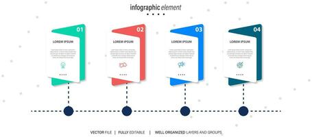 vettore infografica sequenza temporale design modello con linea scatole etichetta, integrato cerchi sfondo. sequenza temporale Infografica design vettore e marketing icone.