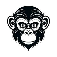 scimmia vettore logo semplice realistico natura primate Africa gorilla bertuccia scimpanzé arte disegno illustrazione selvaggio animale