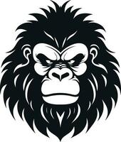 scimmia vettore logo semplice realistico natura primate Africa gorilla bertuccia scimpanzé arte disegno illustrazione selvaggio animale 1