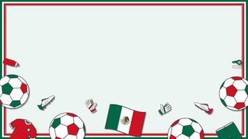 calcio sfondo design modello. calcio cartone animato vettore illustrazione. calcio nel Messico