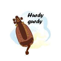 hurdy ghironda. tradizionale slavo, ucraino musicale strumento. vettore illustrazione