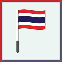 Tailandia bandiera cartone animato vettore illustrazione. bandiera di Tailandia piatto icona schema