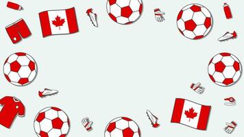 calcio sfondo design modello. calcio cartone animato vettore illustrazione. torneo nel Canada