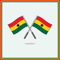 bandiera di Ghana cartone animato vettore illustrazione. Ghana bandiera piatto icona schema