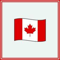 Canada bandiera cartone animato vettore illustrazione. bandiera di Canada piatto icona schema. nazionale Canada bandiera