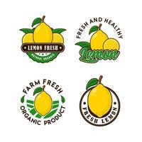 Limone frutta logo design collezione vettore