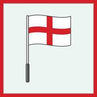 Inghilterra bandiera cartone animato vettore illustrazione. bandiera di Inghilterra piatto icona schema