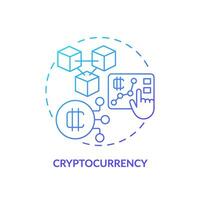 2d criptovaluta pendenza magro linea icona concetto, isolato vettore, illustrazione che rappresentano digitale moneta. vettore