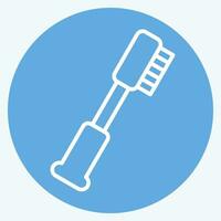 icona spazzolino. relazionato per bagno simbolo. blu occhi stile. semplice design modificabile. semplice illustrazione vettore