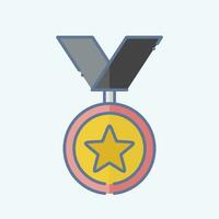 icona medaglia. relazionato per premio simbolo. scarabocchio stile. semplice design modificabile. semplice illustrazione vettore