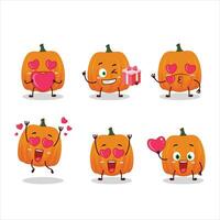 nuovo zucca cartone animato personaggio con amore carino emoticon vettore