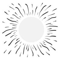 starburst o sunburst mano disegnato. scarabocchio design elemento. vettore illustrazione