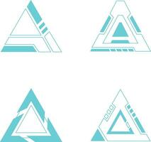 futuristico hud triangolo geometrico forma. digitale tecnologia design. vettore illustrazione