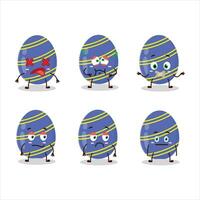 blu Pasqua uovo cartone animato personaggio con no espressione vettore