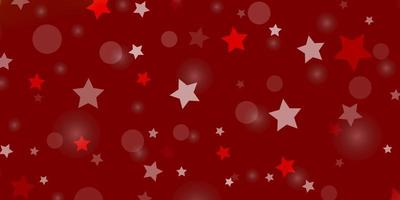 trama vettoriale rosso chiaro con cerchi, stelle. illustrazione astratta con macchie colorate, stelle. trama per tapparelle, tende.