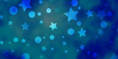 texture vettoriale blu chiaro con cerchi, stelle. dischi colorati, stelle su sfondo sfumato semplice. modello per biglietti da visita, siti Web.