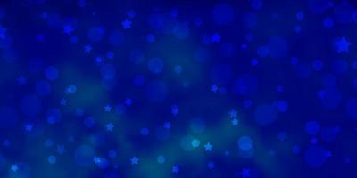 layout vettoriale azzurro con cerchi, stelle. disegno astratto in stile sfumato con bolle, stelle. modello per biglietti da visita, siti Web.