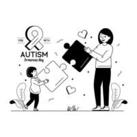 consapevolezza dell'autismo autistico vettore