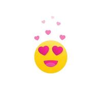 emoji felice con gli occhi a cuore vettore