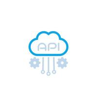 API cloud, icona di integrazione software vettore