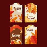 benvenuto autunno set di tag vettore