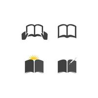 logo del libro e logo della scuola e istruzione, vettore, illustrazione e logo del libro per studiare web, penna, workshop e imparare vettore