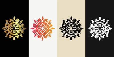 mandala decorativo e ornamentale nero in bianco e dorato collezione di design colorato astratto vettore