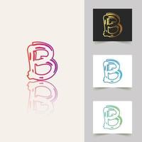 b lettera logo disegno astratto professionale vettore