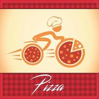 consegna pizza logo vettore