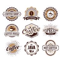 Emblemi di caffè in stile retrò vettore