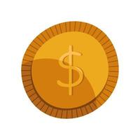 moneta denaro dollaro icona d'oro vettore