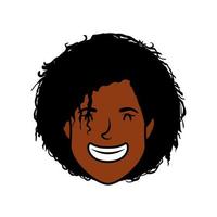 personaggio avatar testa di giovane donna afro vettore